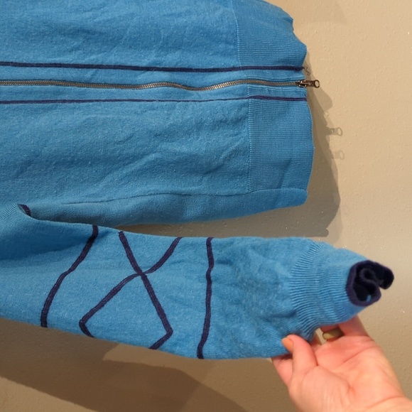 Athleta Wool Zip Jacket Blue Warm 91% Wool - Picture 4 of 12